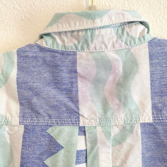 Vans Otw Kitu Print Button Down Geometric Ocean Colors Mens Size Medium Pastel - Picture 10 of 12